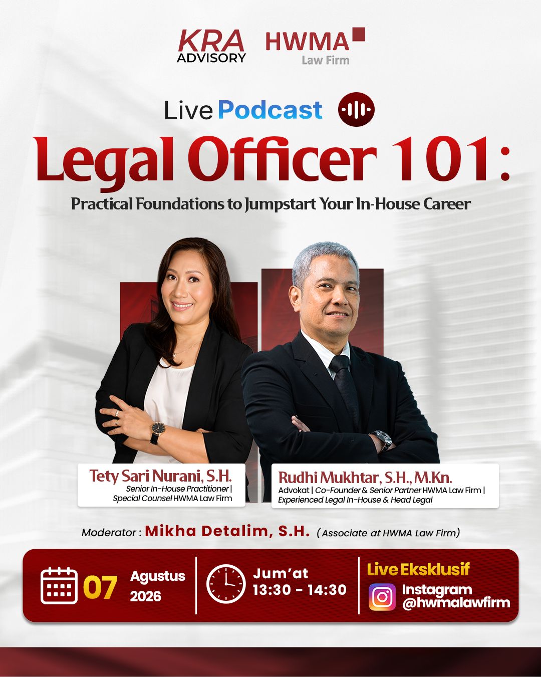 LEGAL OFFICER 101 Kini Hadir sebagai LIVE PODCAST